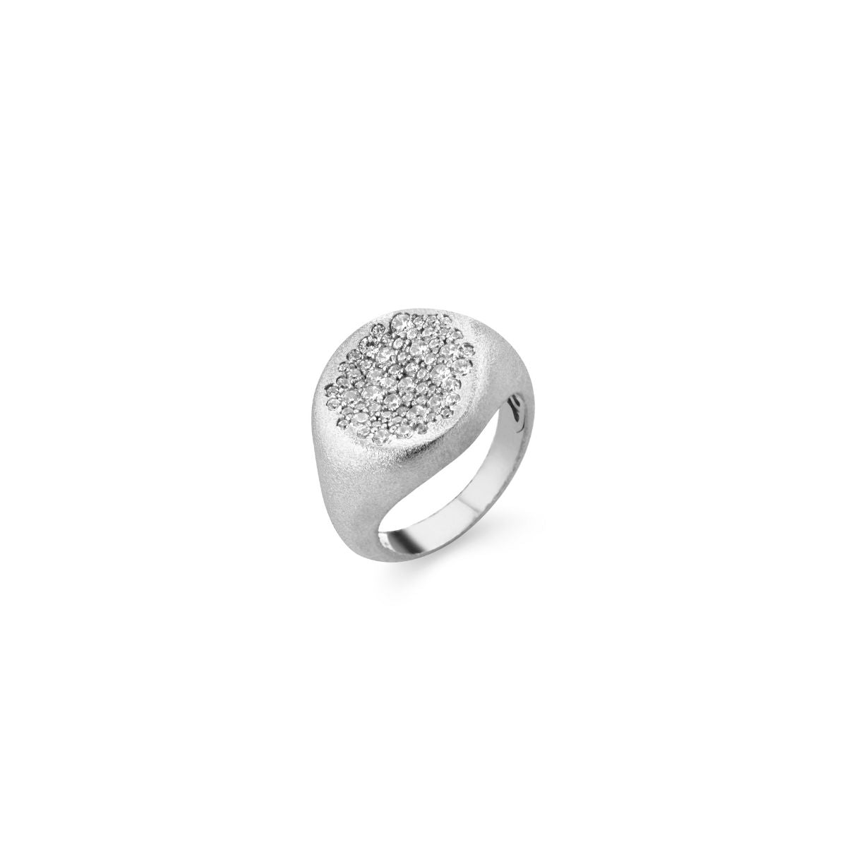 anello SOGNI satinato oro bianco zirconi bianchi AN112BB
