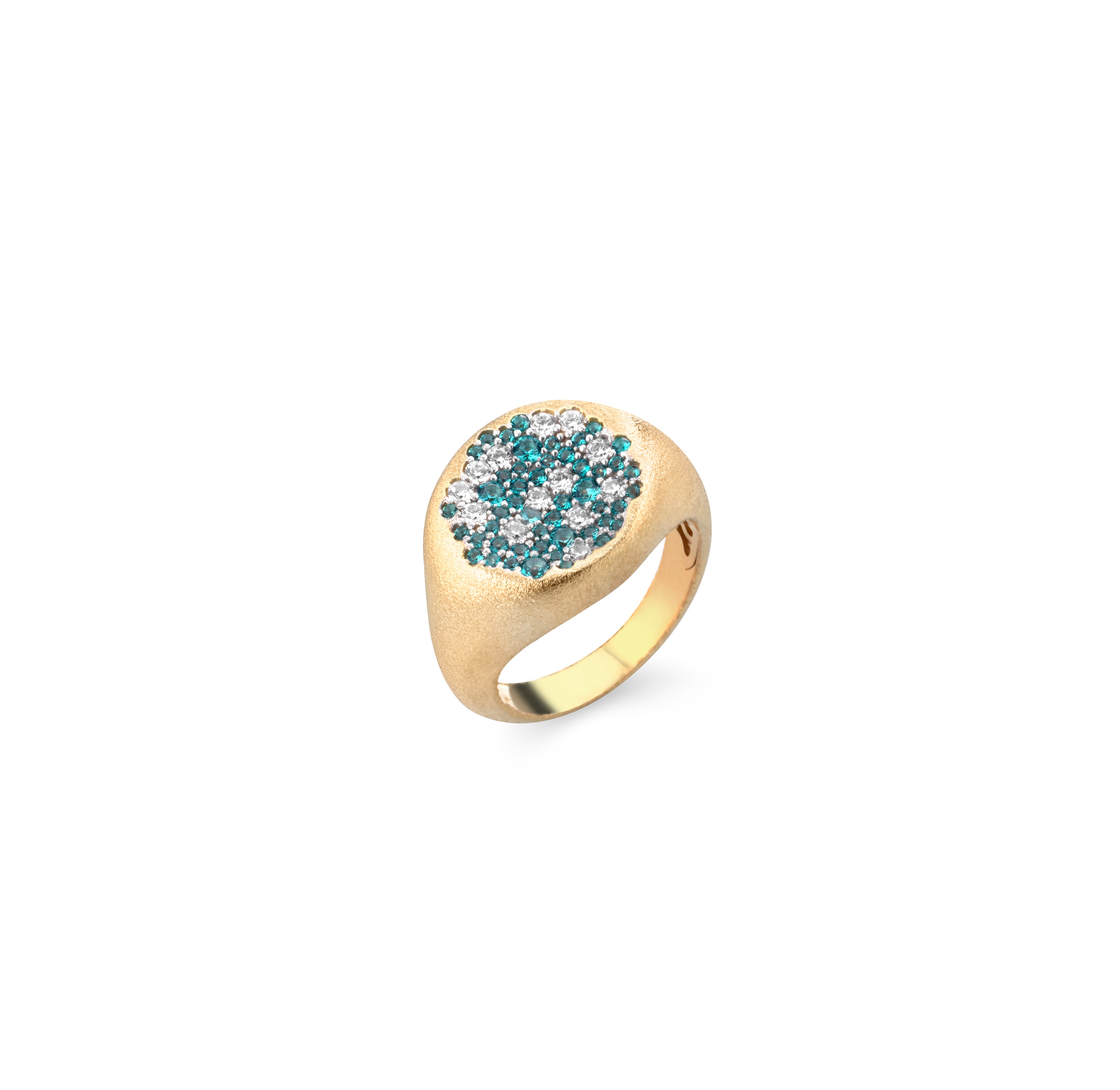 anello SOGNI satinato oro giallo zirconi paraiba AN112GP