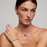 Anello bullone in argento rosato con zirconi colorati