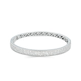 Bracciale rigido in argento bianco con zirconi bianchi