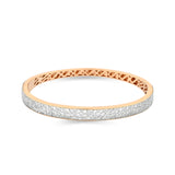 Bracciale rigido in argento rosa con zirconi bianchi