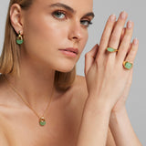 Collana in argento dorato con quarzo verde menta