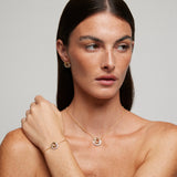 Collana in argento dorato con zirconi bianchi