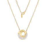 Collana in argento dorato con zirconi bianchi