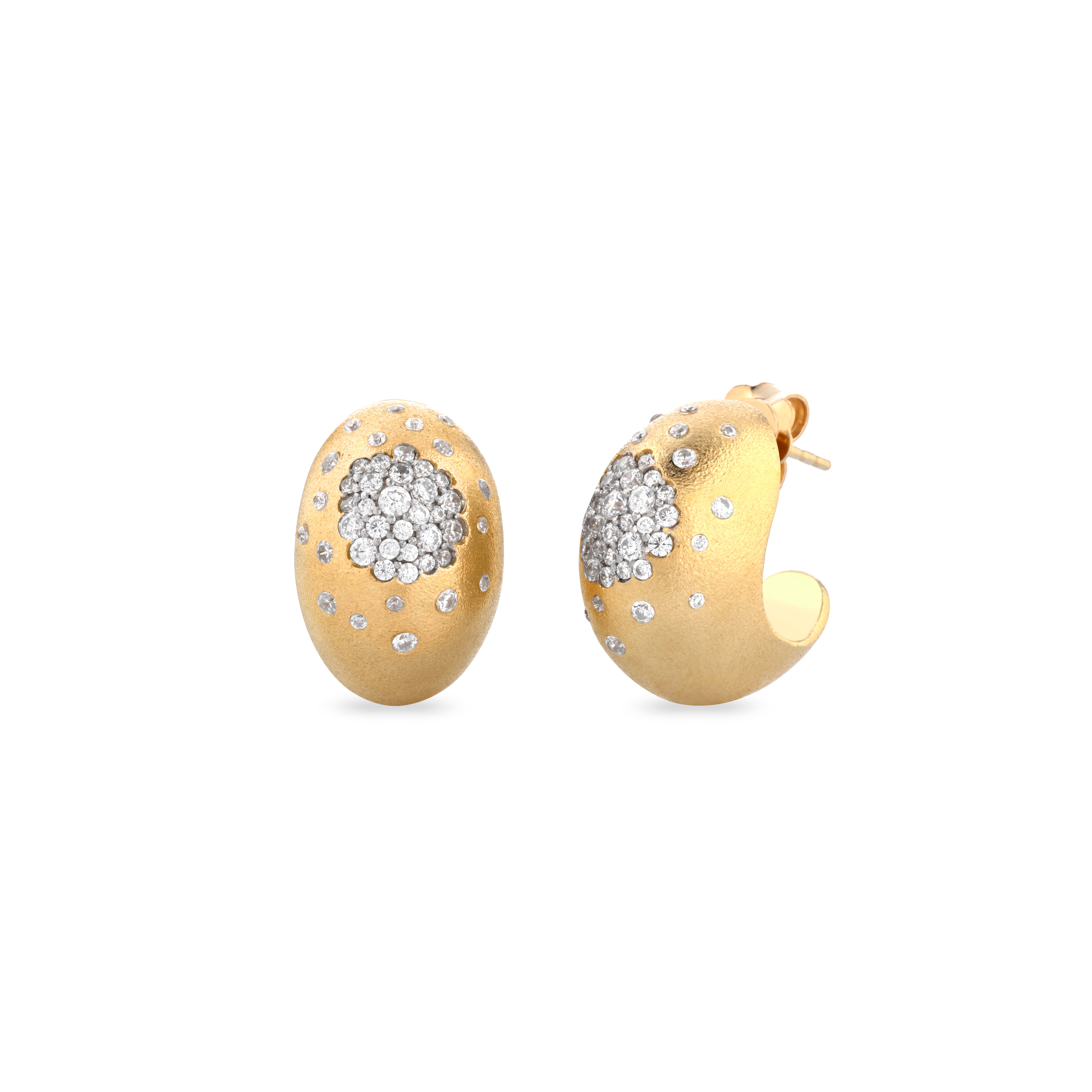 orecchini SOGNI satinati oro giallo zirconi bianchi OR115GB