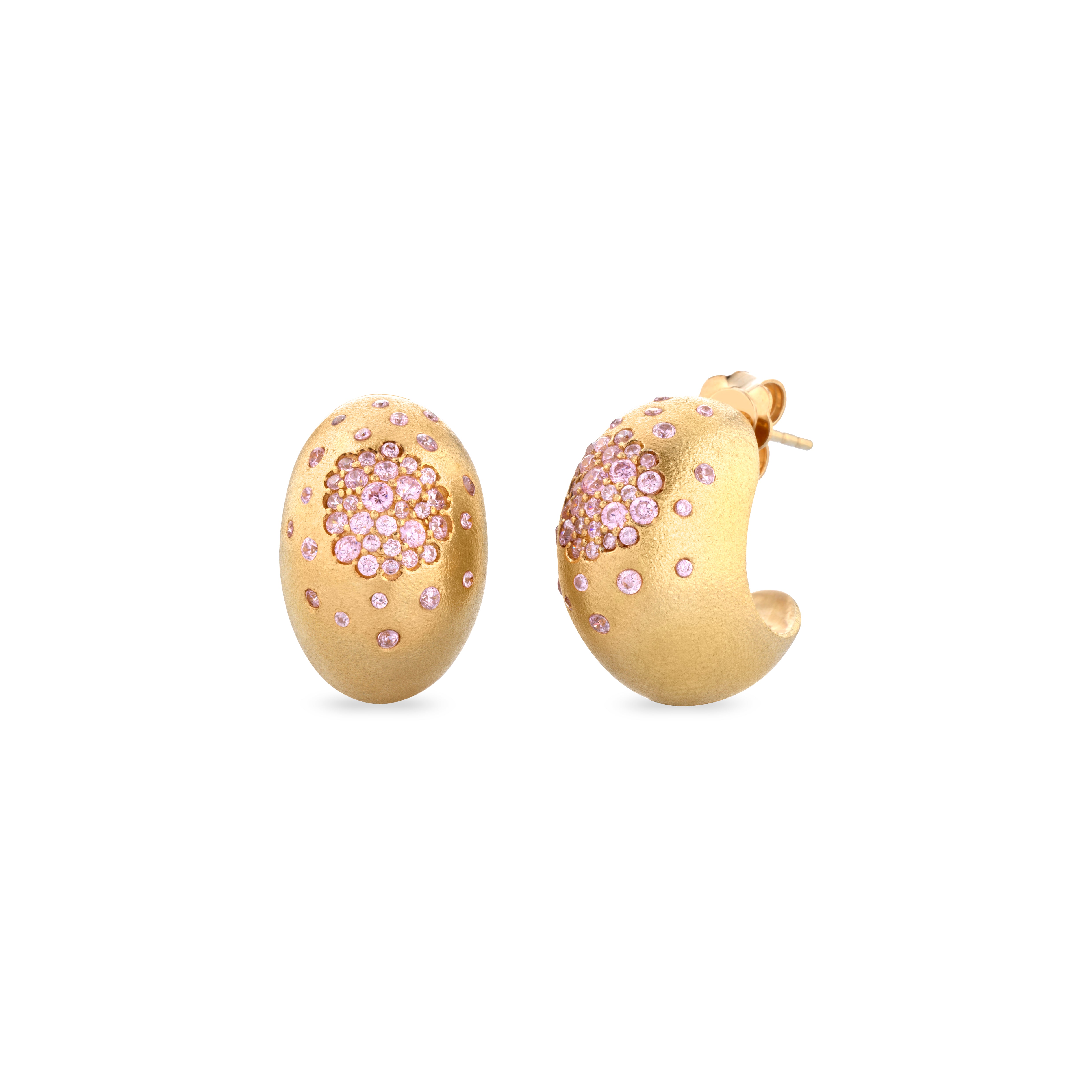 Orecchini  SOGNI satinati oro giallo zirconi rosa OR115GRS
