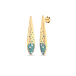 Orecchini goccia SOGNI satinati oro giallo zirconi paraiba OR118GP