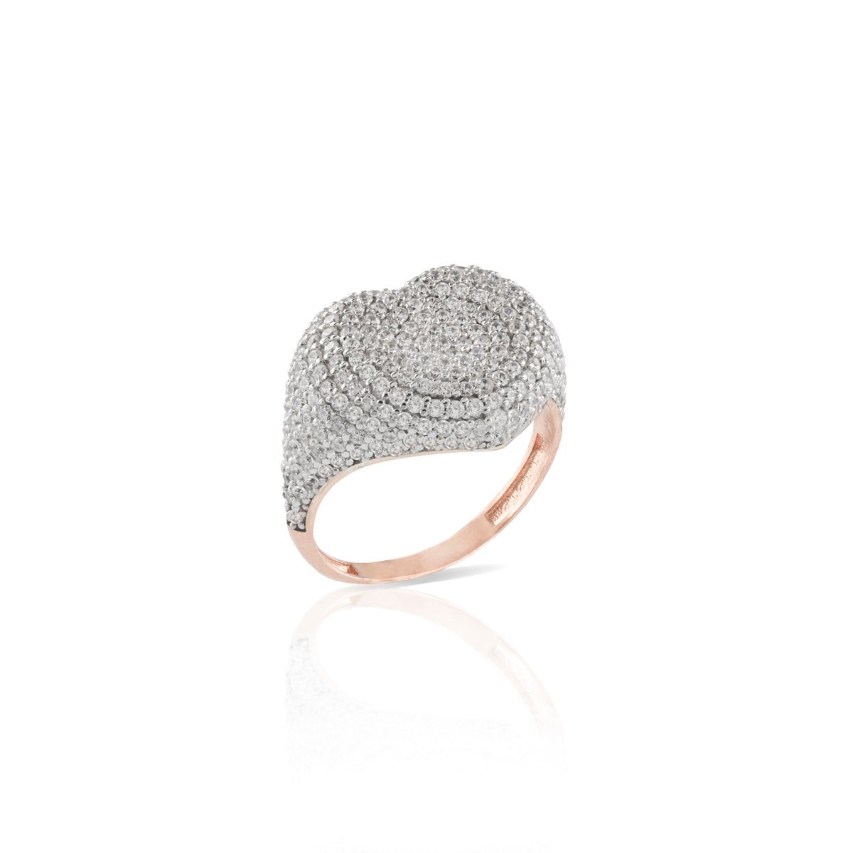 Anello cuore pavè bianco - SOGNI