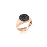Anello SOGNI chevalier tondo pavè nero 