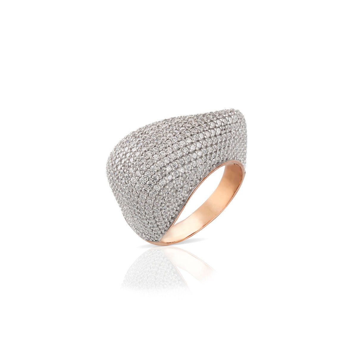 Anello fantasia pavè bianco - SOGNI