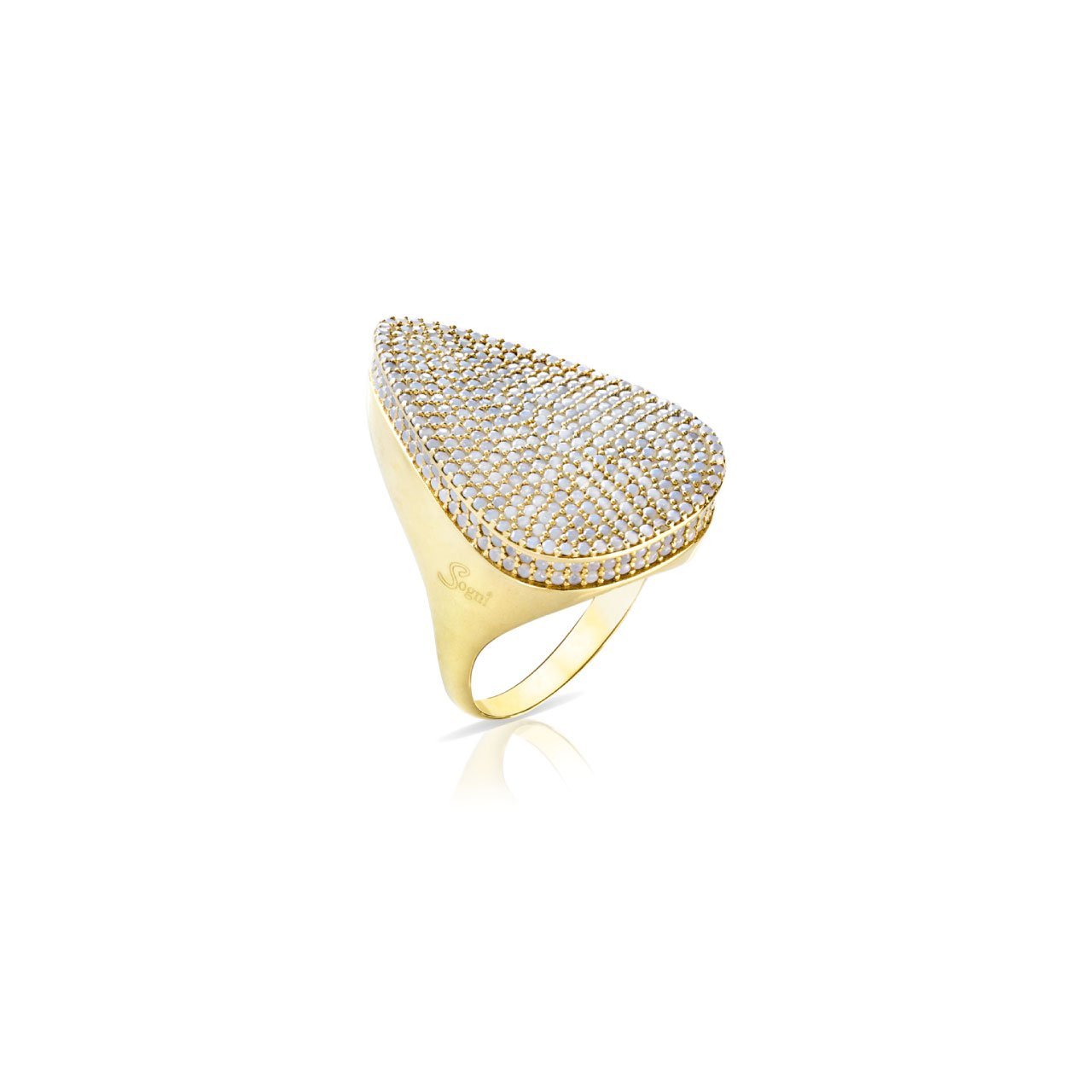 Anello pavè opale bianco - SOGNI