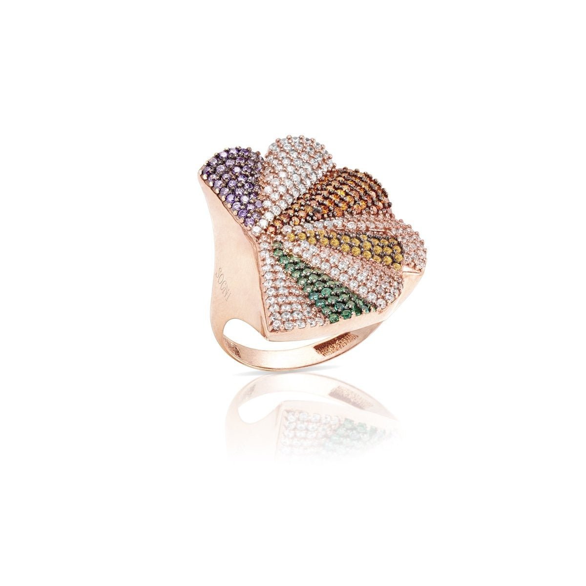 Anello ventaglio pavè colorato - SOGNI