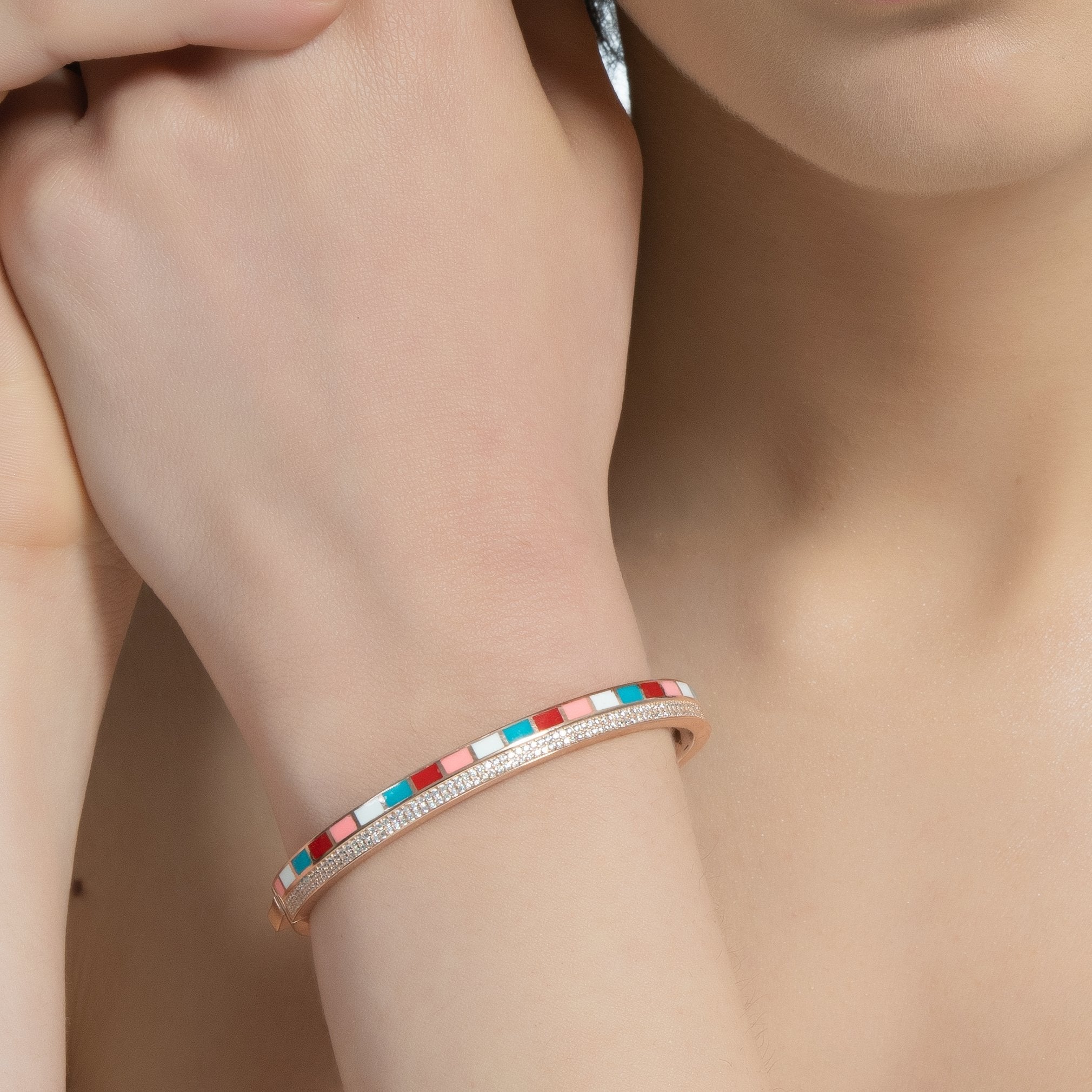 Bracciale rigido smalto colorato - SOGNI