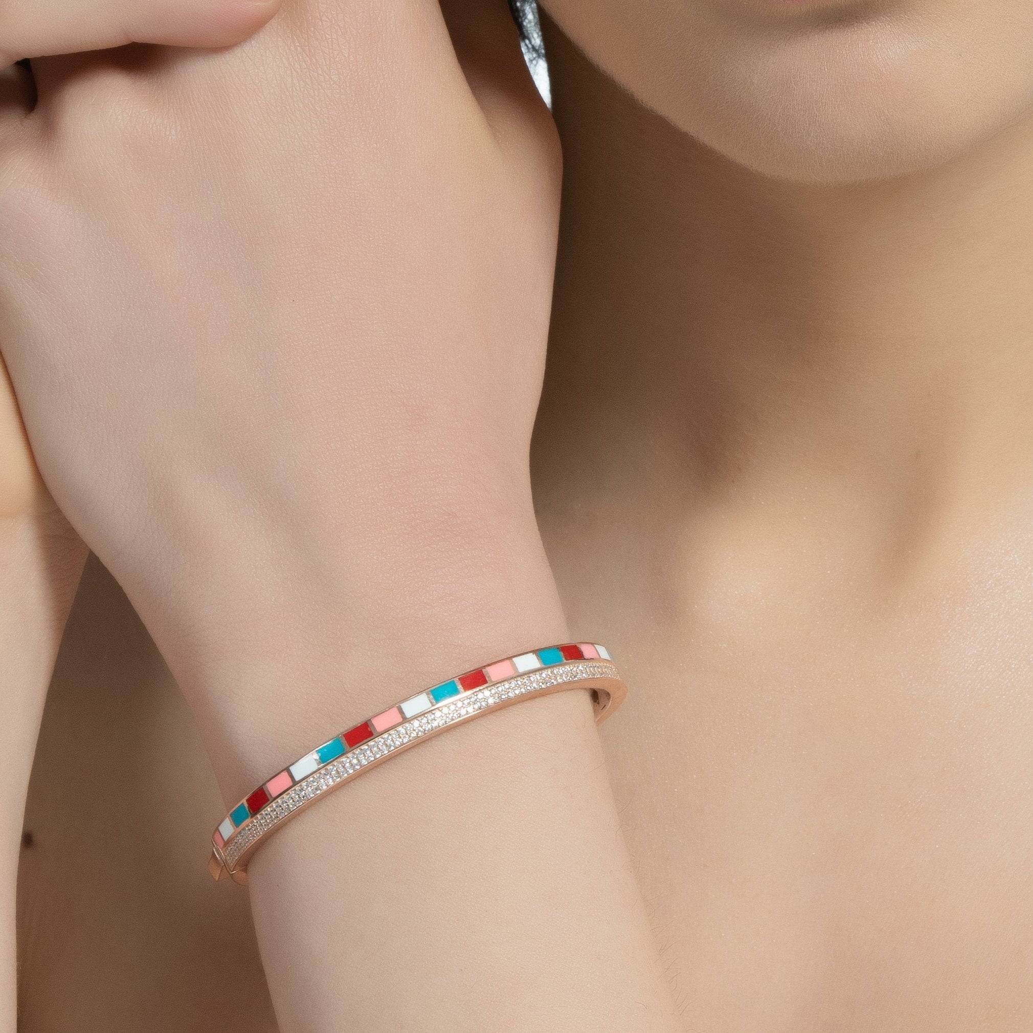 Bracciale rigido smalto colorato - SOGNI