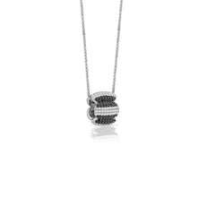 Collana bullone con pavé bianco e nero - SOGNI