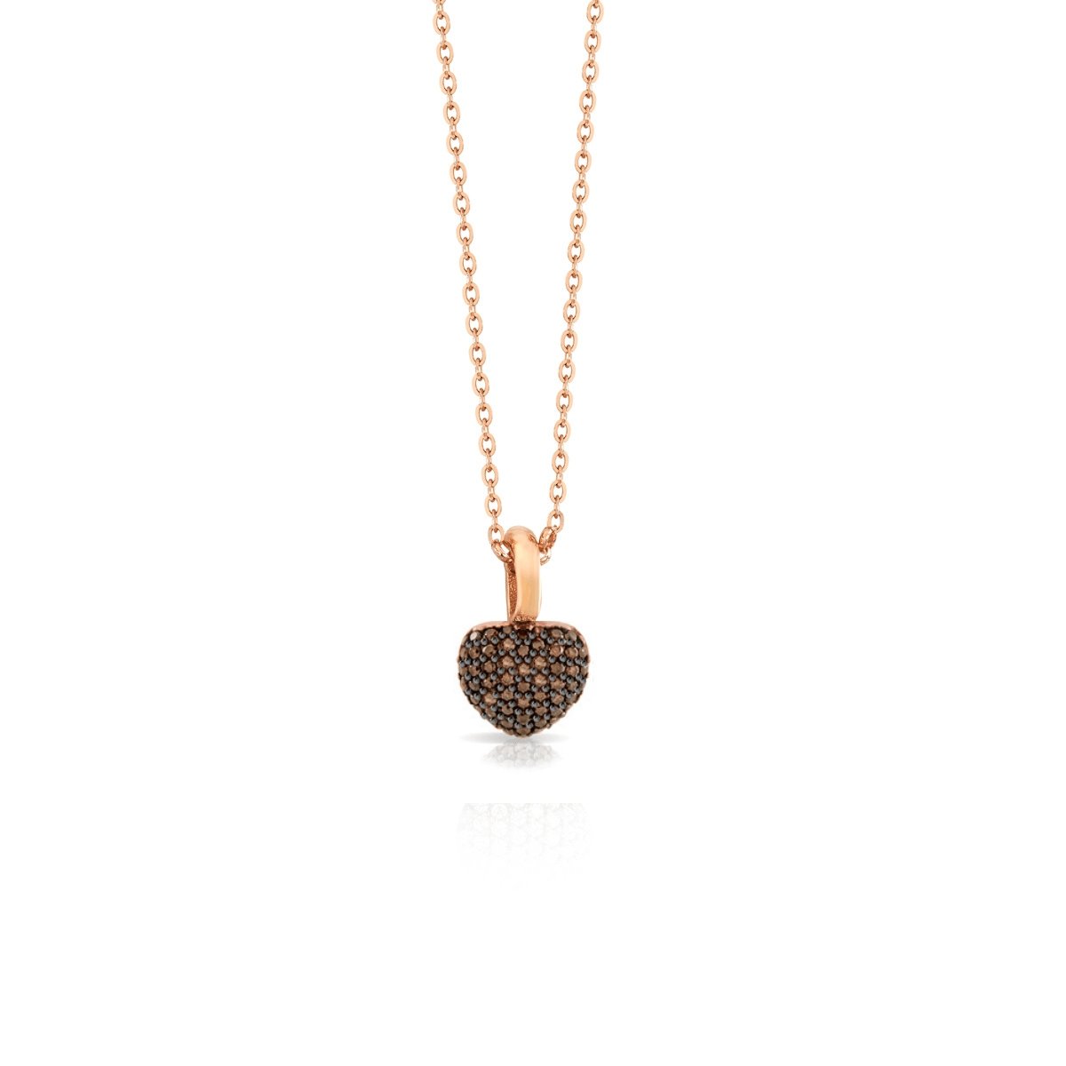 Collana cuore pavè brown - SOGNI