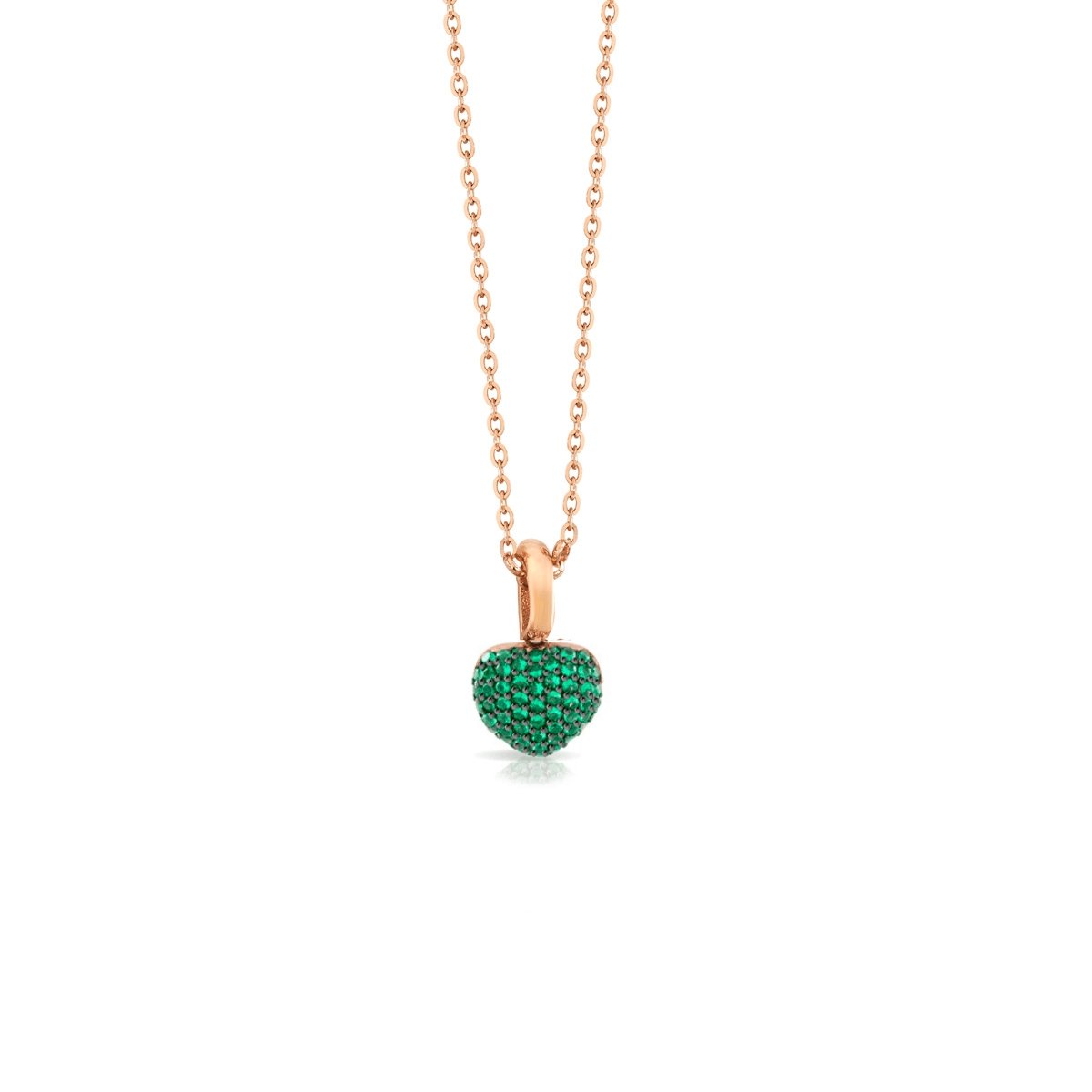 Collana cuore pavè verde - SOGNI
