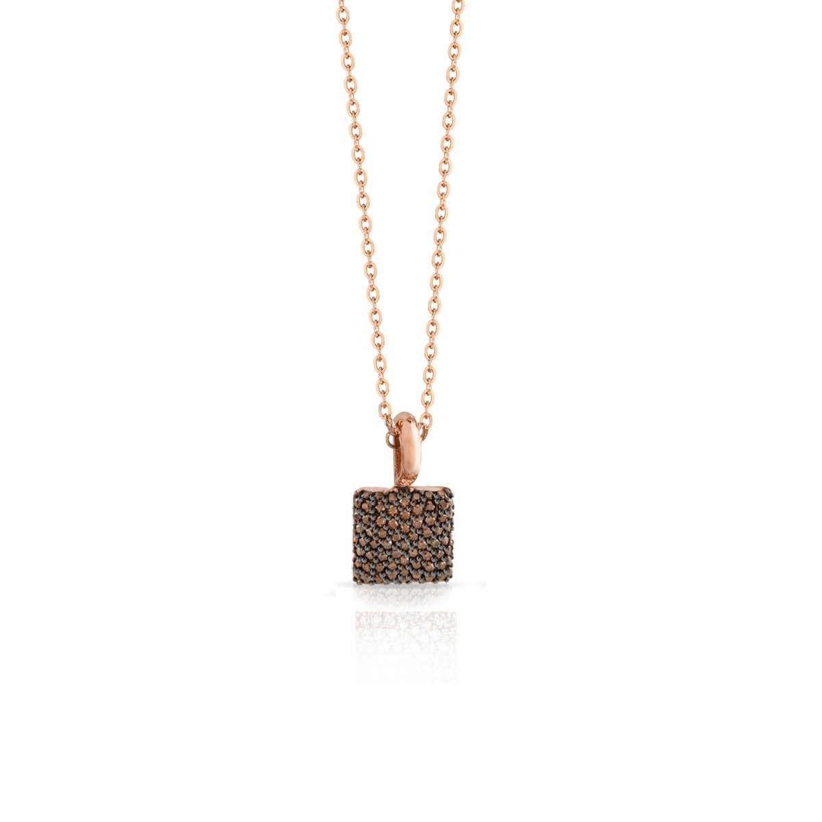 Collana quadrato pavè brown - SOGNI