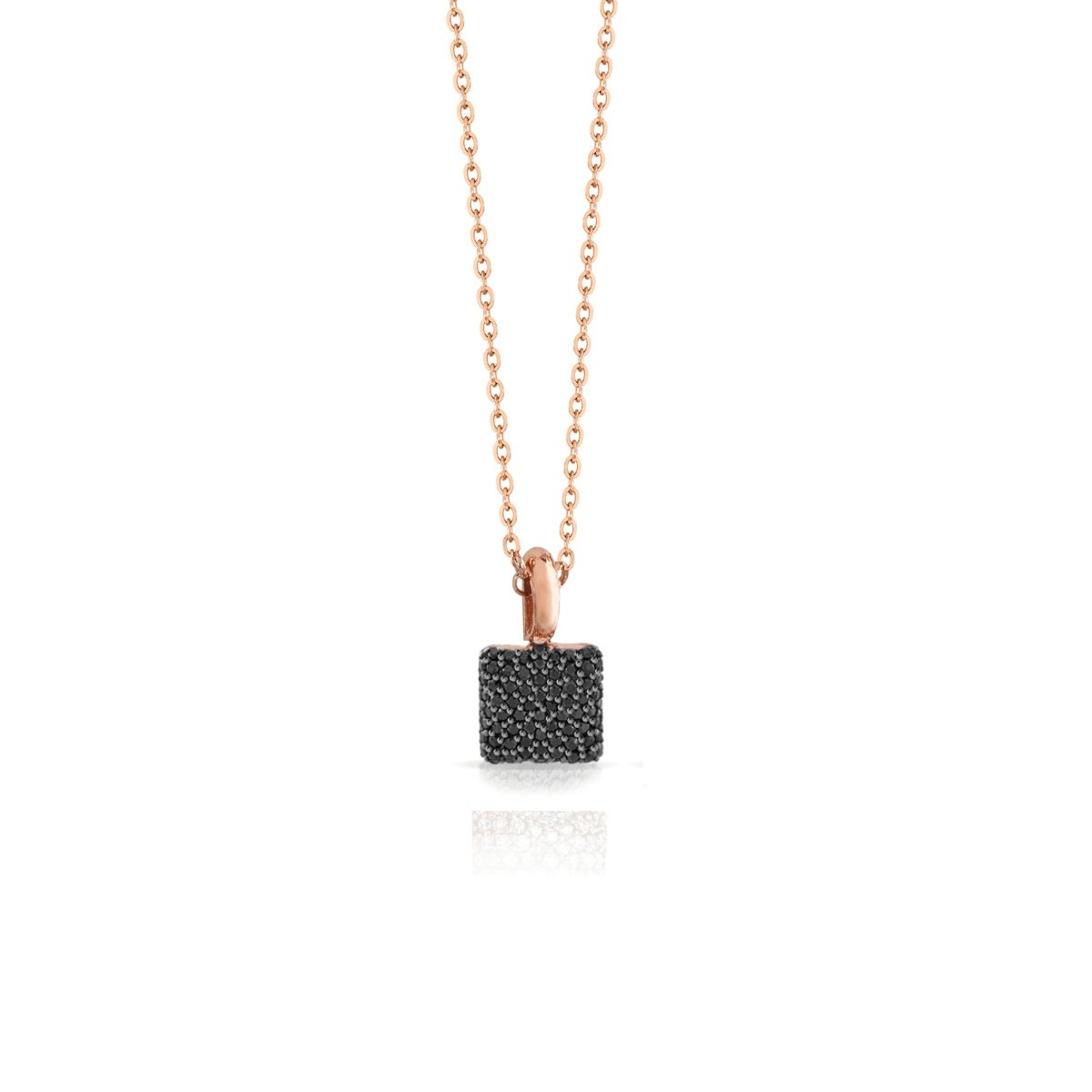 Collana quadrato pavè nero - SOGNI