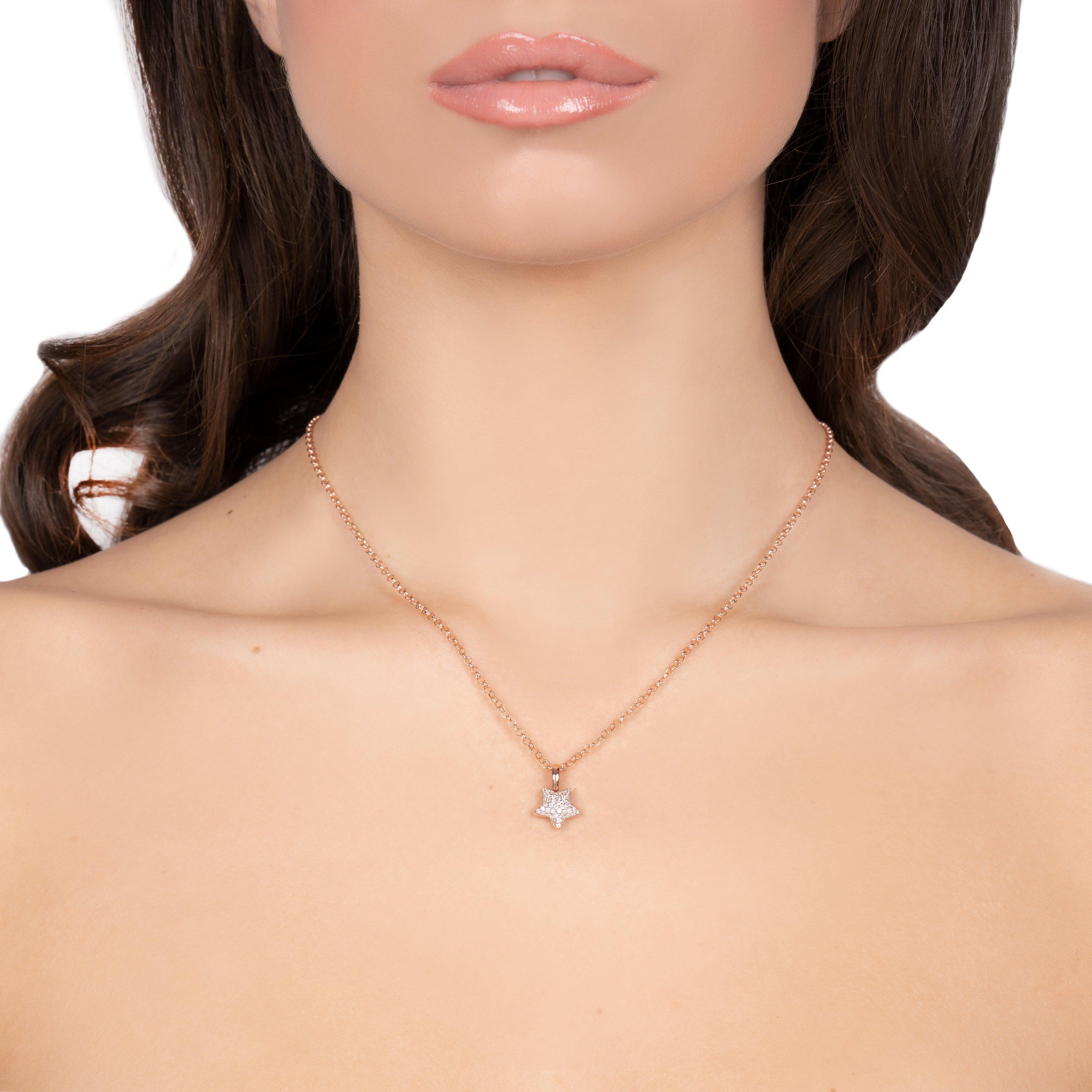 Collana stella pavè rosso - SOGNI