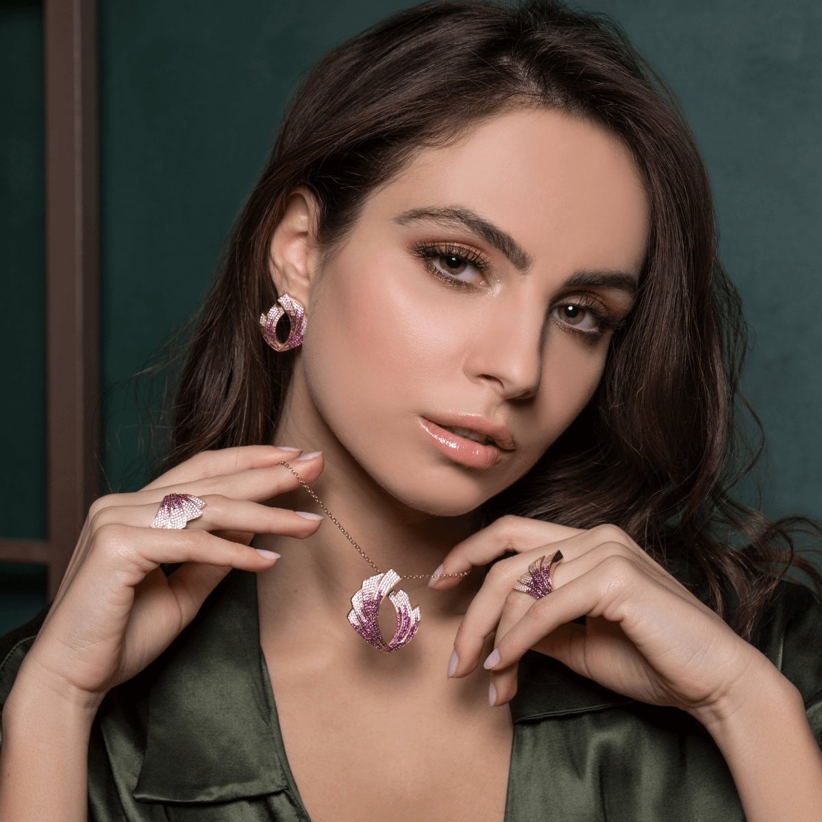 Vetro Gioielli 925 Argento Sterling Orecchini Rosa Fiore - Foto 2
