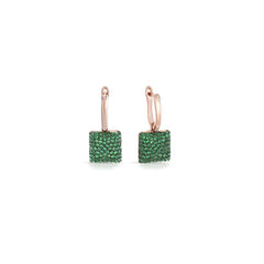 Orecchini charms quadrato pavè verde - SOGNI