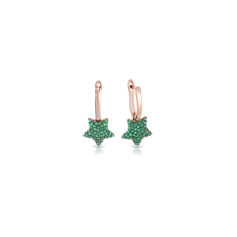 Orecchini charms stella pavè verde - SOGNI