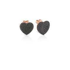 Orecchini cuore pavè nero - SOGNI