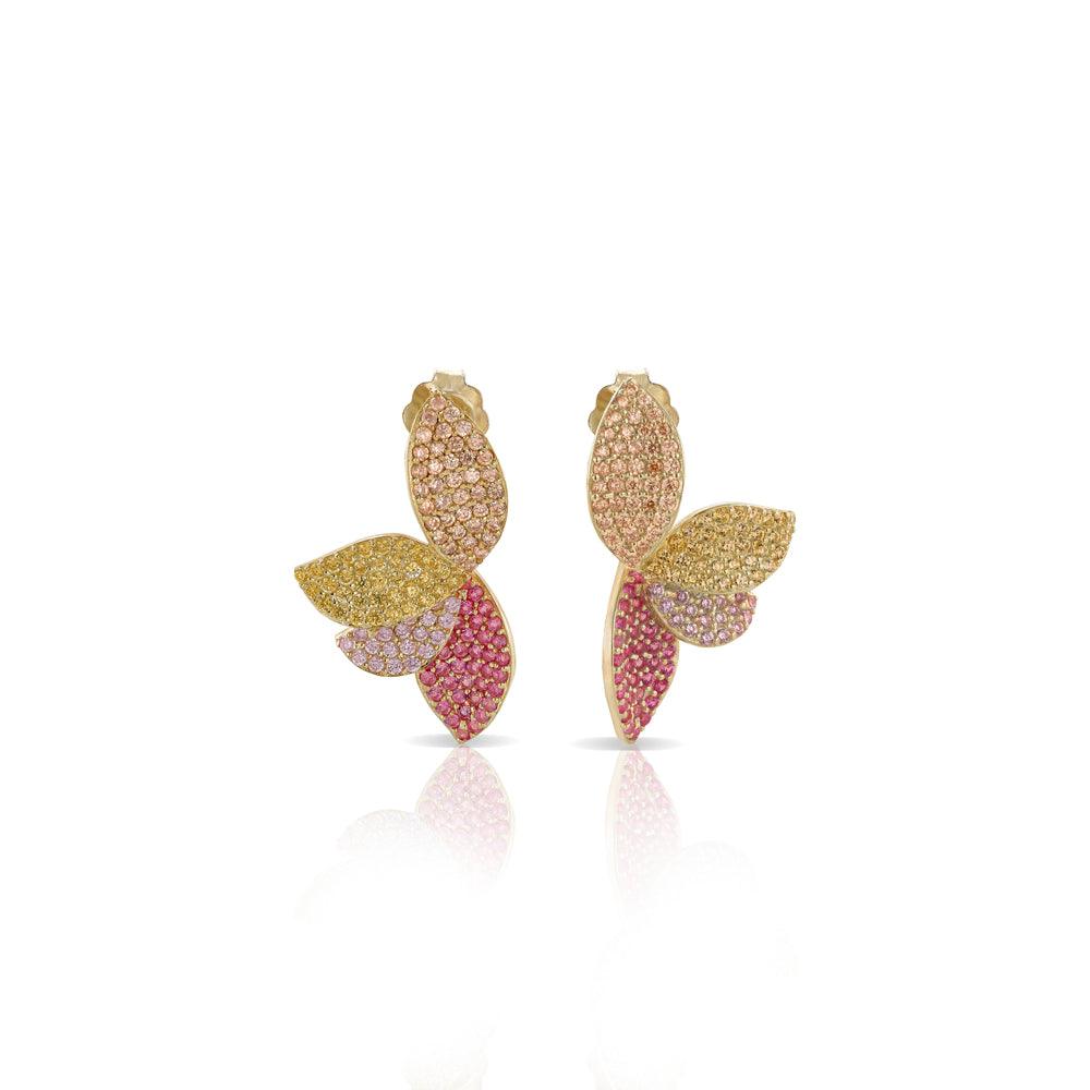 Orecchini fiore pavé colorato - SOGNI
